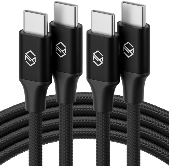 신지모루 C to C PD 고속충전 케이블 60W, 2m, 블랙, 2개