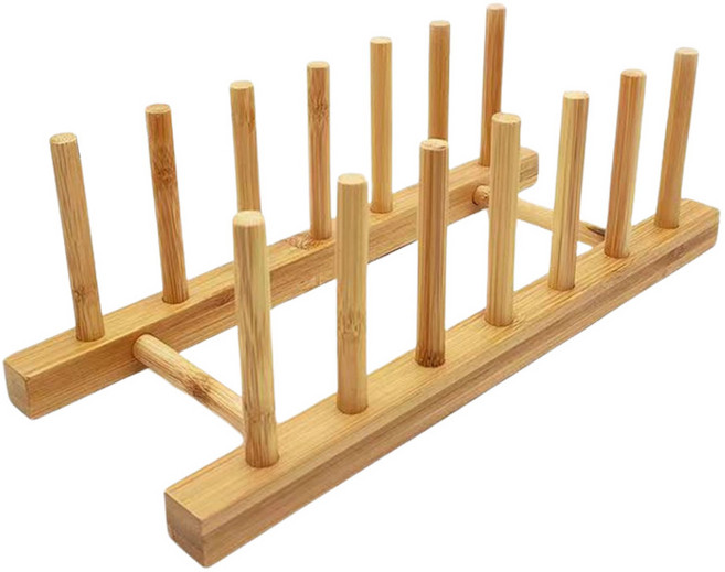 UH홈데코 원목 접시꽂이, 1개, 짙은나무색