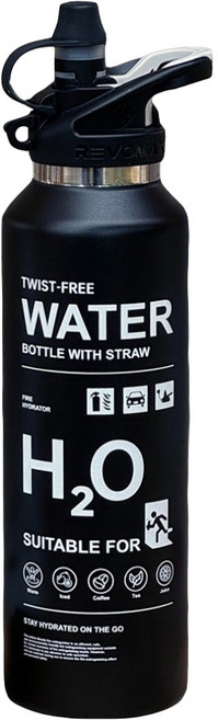 REVOMAX 銳弗 滅火器系列 保溫瓶 592ml 20oz, 曜石黑, 1個