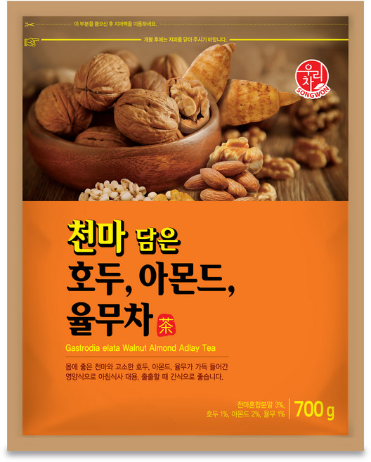 우리차 천마담은 호두 아몬드 율무차, 700g, 1개, 1개