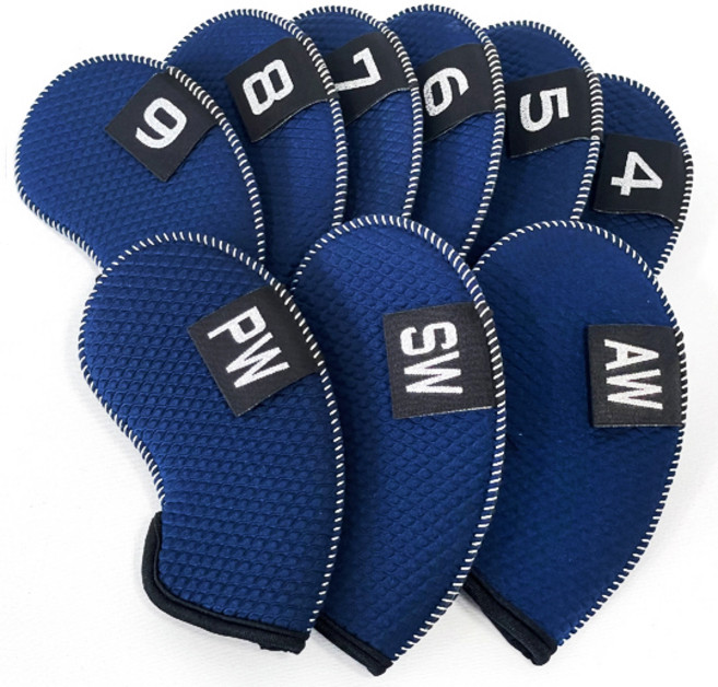 제이빅스포츠 패브릭 골프 아이언 커버, 남색, 9개