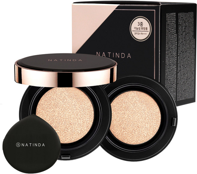 나틴다 아우라 퍼펙트 커버 쿠션 15g + 리필 15g, 21호 화사하고 밝은 피부 바닐라, 1개