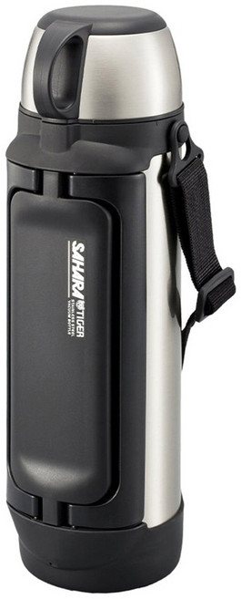 TIGER 虎牌 SAHARA背帶式大容量保溫瓶 防刮防撞瓶身 寬口7cm/2.76in 易於手提, 不鏽鋼色, 2L, 1個