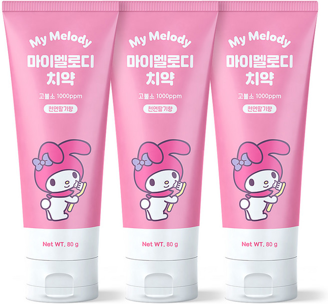 아텍스 마이멜로디 고불소 딸기향 치약, 80g, 3개