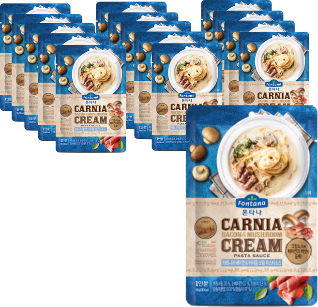폰타나 카르니아 베이컨 머쉬룸 크림 파스타소스, 130g, 15개