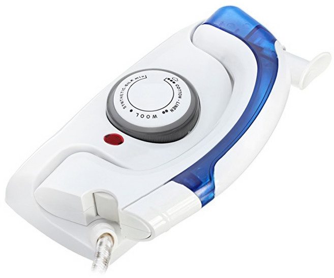 AHOYE 迷你溫控蒸氣熨斗 手柄可摺疊, 單一商品, 白色