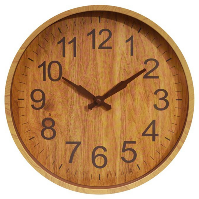 TRENY 大福 靜音木紋掛鐘, 原木紋 原木色