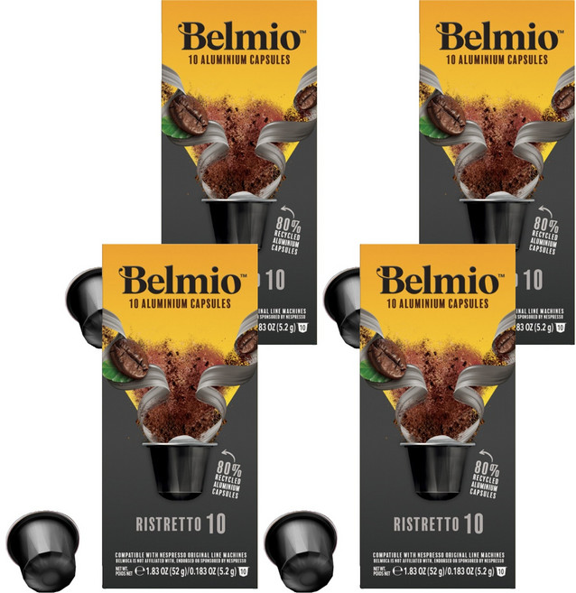 벨미오 에스프레소 리스트레토 캡슐커피 네스프레소 호환캡슐 (브릭형), 10개입, 4개, 5.2g