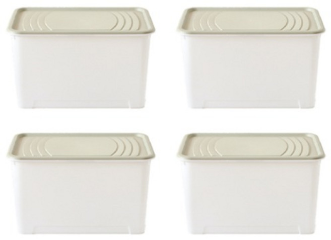 브리다 리빙박스, 올리브그린, 72L, 4개