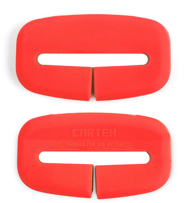 카템 안전벨트 버클 실리콘 커버, 포인트레드, 2개