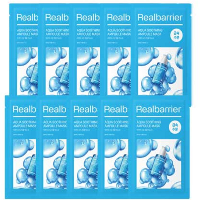 리얼베리어 아쿠아 수딩 앰플 마스크팩, 1개입, 10개