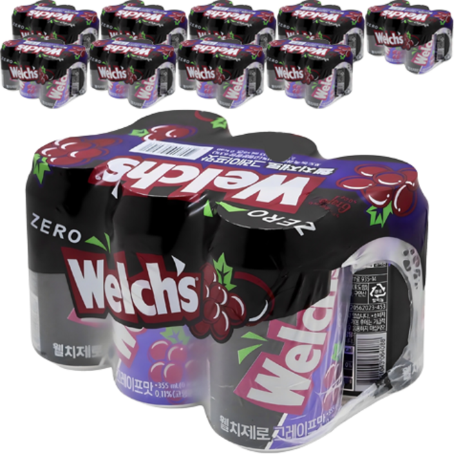 웰치스 제로 그레이프맛, 355ml, 60개