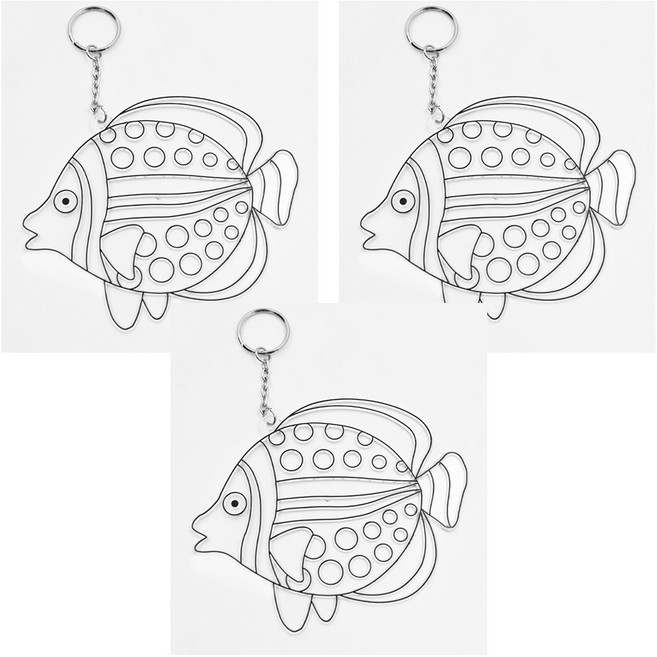 AMOS 阿摩司 壓克力模型版 大, 熱帶魚, 3個