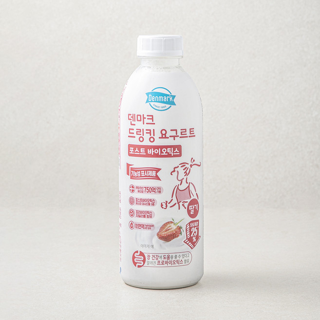 덴마크 드링킹 요구르트 포스트 바이오틱스 딸기, 750ml, 1개입, 1개