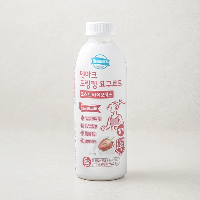 덴마크 드링킹 요구르트 포스트 바이오틱스 딸기, 750ml, 1개입, 1개 - 쿠팡