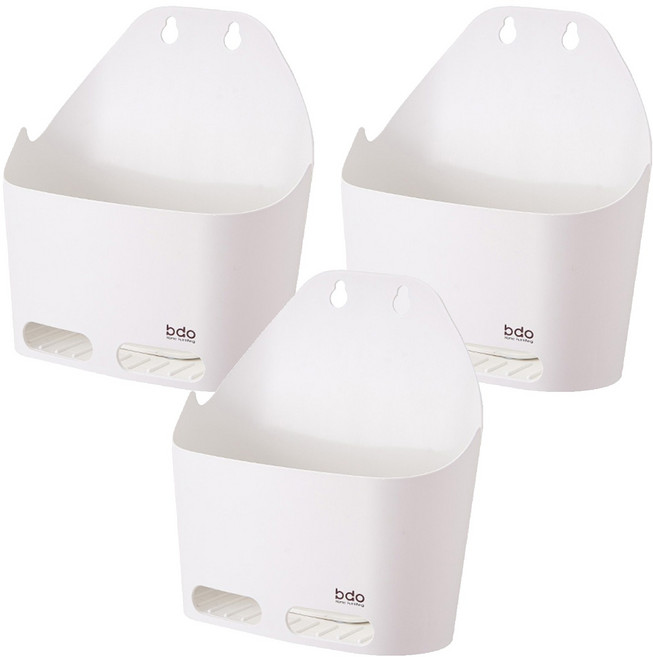 버드시아 걸이형 욕실 수납 정리바구니, 혼합색상, 3개