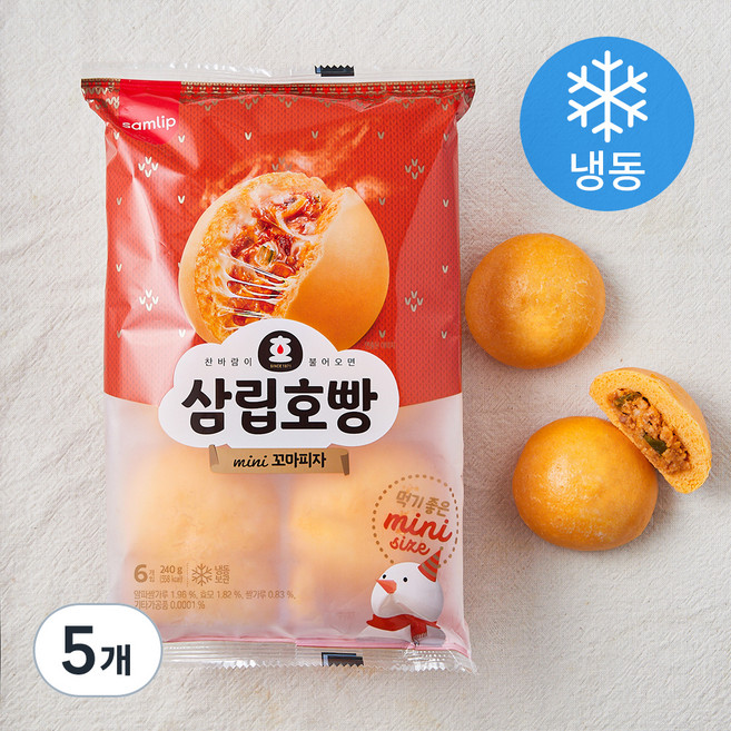 삼립호빵 미니 꼬마피자 (냉동), 40g, 6개입, 5개