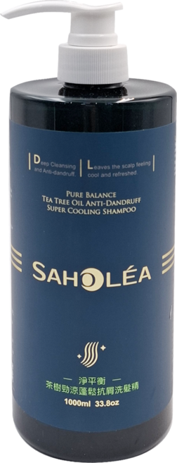 SAHOLEA 森歐黎漾 淨平衡茶樹勁涼蓬鬆抗屑洗髮精, 1L, 1瓶