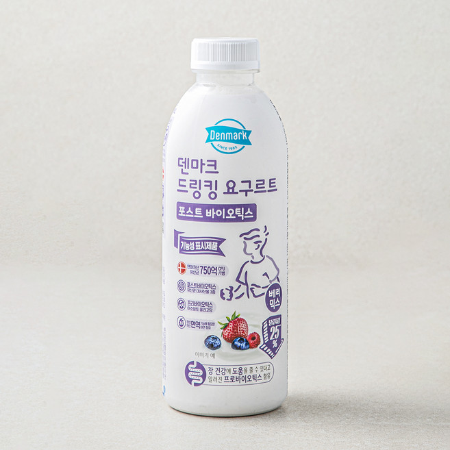 덴마크 드링킹요구르트 포스트바이오틱스 베리믹스, 750ml, 1개입, 1개