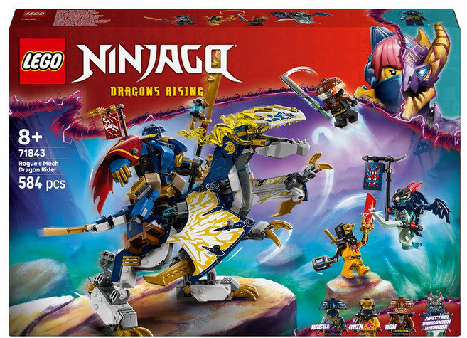 레고 닌자고 71843 로그의 로봇 드래곤 라이더, 혼합색상, 1개