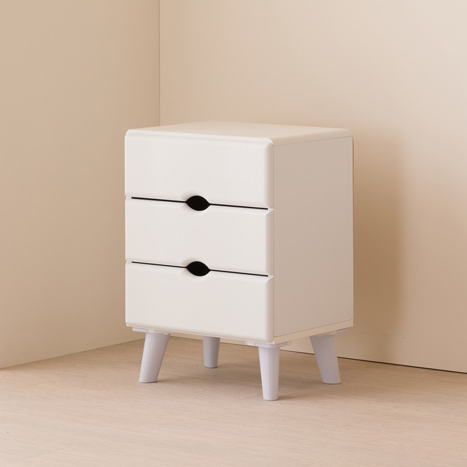 제이디퍼니처 고급 3단 서랍장, 화이트, 1개