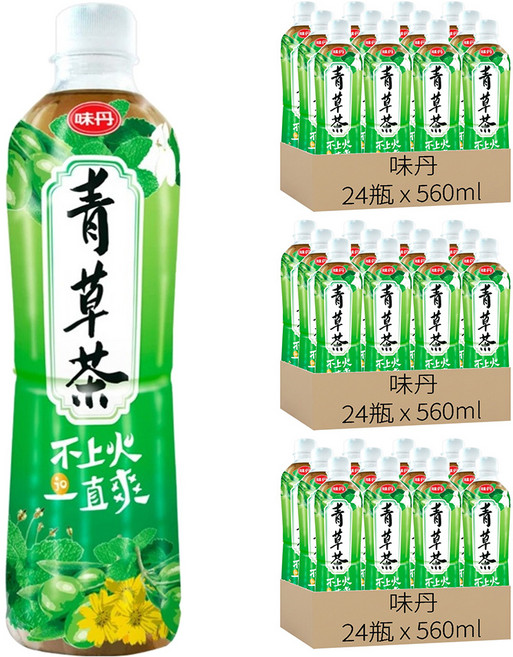 味丹 心茶道健康青草茶, 560ml, 72瓶