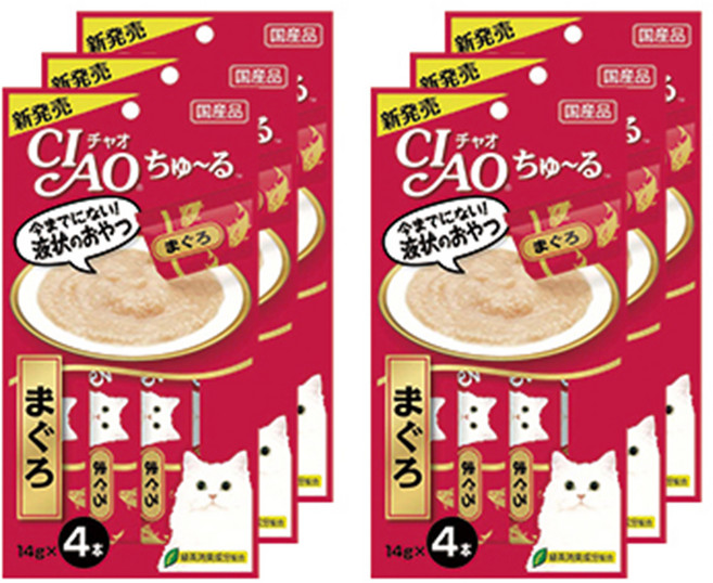 챠오츄르 고양이 짜먹는 간식, 참치, 56g, 6개