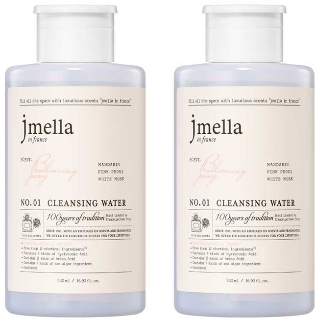 제이멜라 인 프랑스 블루밍 피오니 클렌징 워터, 500ml, 2개