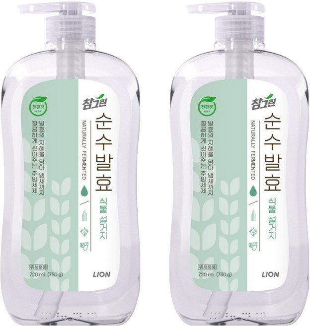 참그린 순수발효 식물 설거지 주방세제, 720ml, 2개