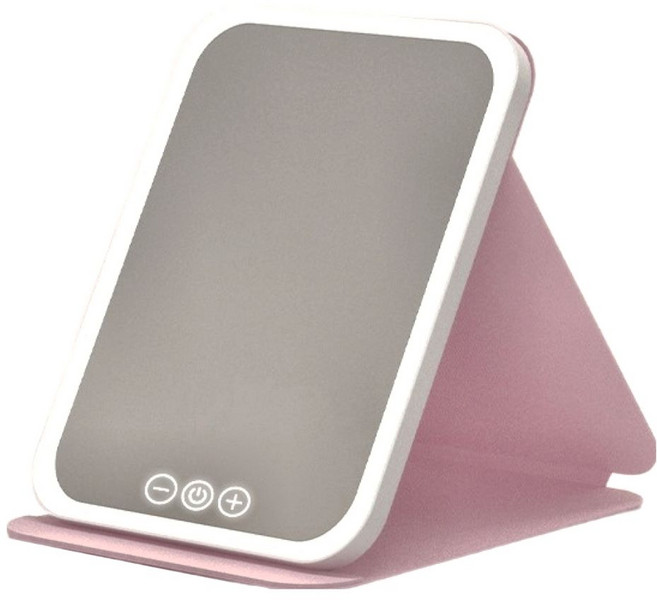 LED 摺疊化妝鏡, 粉色, 1個