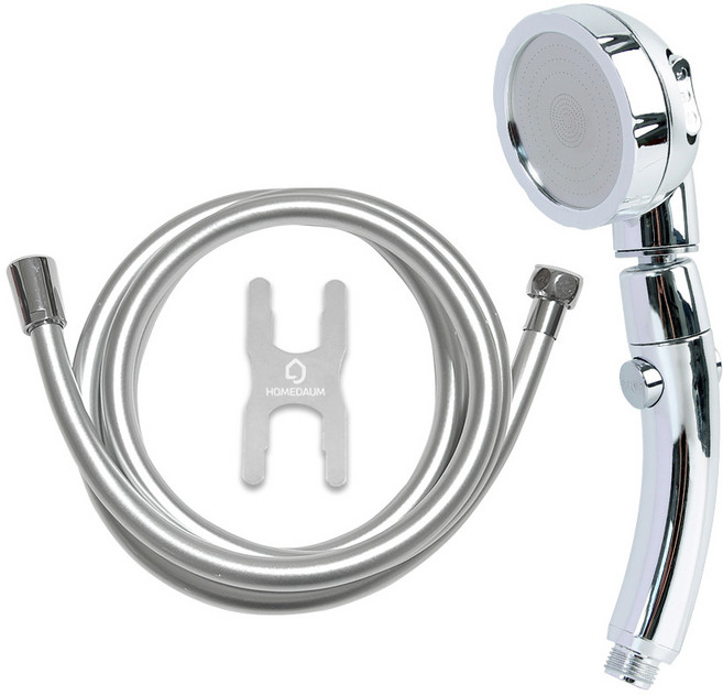 홈다움 360도 회전 3단 마사지 스토퍼 샤워기 + 안꼬이는 말랑이 PVC 샤워호스 2m, 1개, 혼합색상