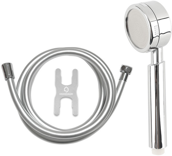 홈다움 몬스터수압상승 샤워기 + 안꼬이는 말랑이 PVC 샤워호스 2m, 1개