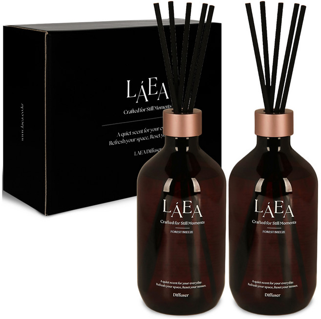 라에아 프리미엄 디퓨져 대용량 500ml x 2p + 선물박스 세트, 포레스트 브리즈, 1세트