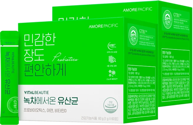 바이탈뷰티 녹차에서 온 유산균 120일분, 60g, 2개 - 쿠팡