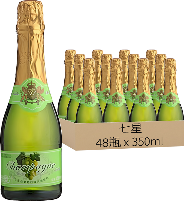 七星 白葡萄氣泡飲料, 350ml, 48瓶