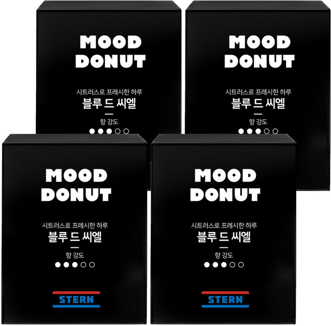 스턴 무드도넛 차량용 방향제, 4개, 블루 드 씨엘