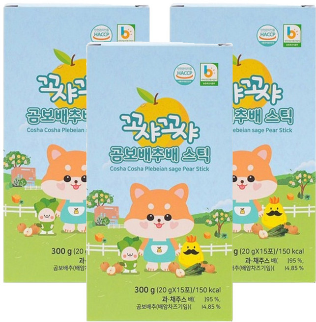 꼬샤꼬샤 곰보배추배 스틱, 20g, 45개