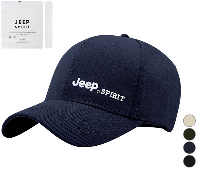 JEEPSPIRIT 남녀공용 캐주얼 볼캡 야구모자 + 지프전용포장 + 땀패드 네이비 둘레 56~61cm