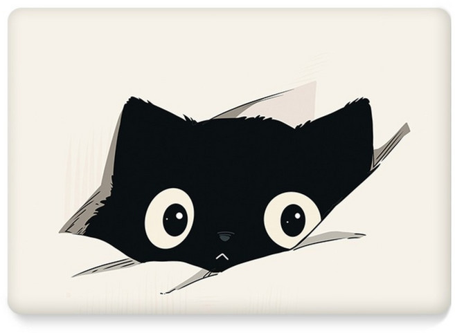 골드로드 히든캣 맥북케이스, 블랙 + 베이지 + 그레이, 1개