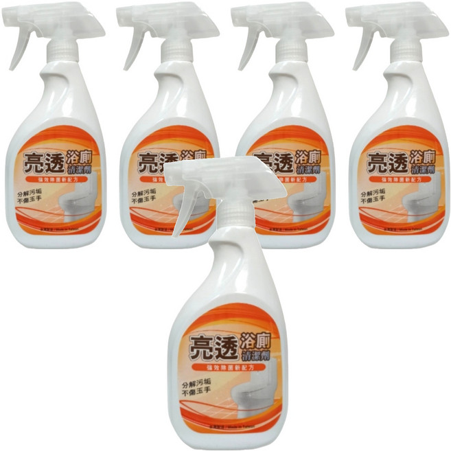 Snow White 白雪 亮透浴廁清潔劑 橘色, 5個, 500ml