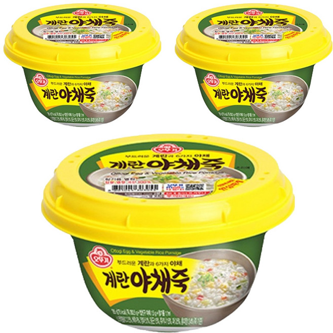 오뚜기 계란 야채죽, 285g, 3개