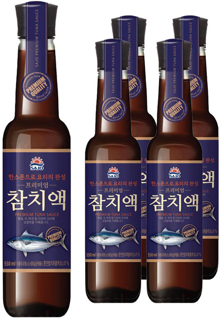 사조 프리미엄 참치액, 550ml, 5개