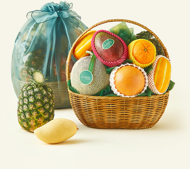 온브릭스 과일바구니 8종 중대형 1호 5.37kg + 보자기, 1세트