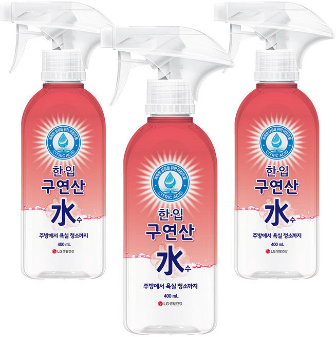 한입 구연산수 용기, 400ml, 3개