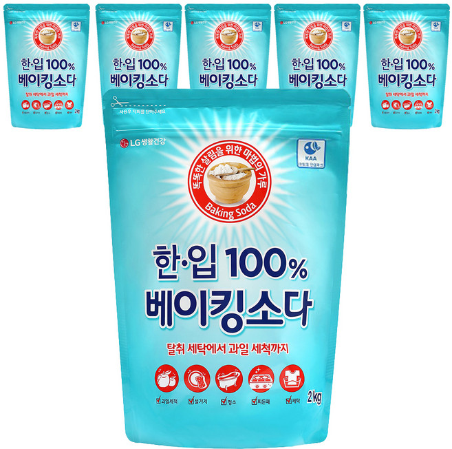 한입 100% 베이킹소다, 6개, 2kg