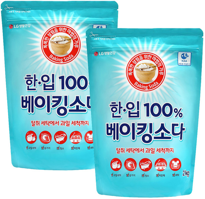 한입 100% 베이킹소다, 2개, 2kg