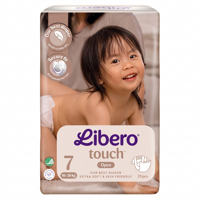 Libero 麗貝樂 嬰兒紙尿褲 touch 7號 16~26kg, 第7階段, 25片