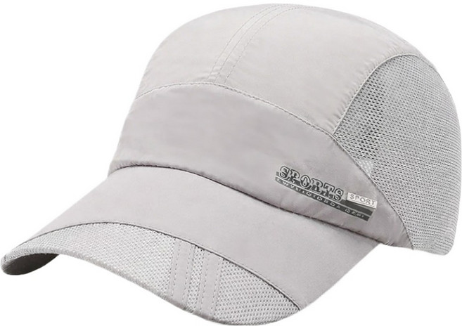 그리뉴얼 여름 스포츠 메쉬 마라톤 러닝모자, 라이트그레이, 1개