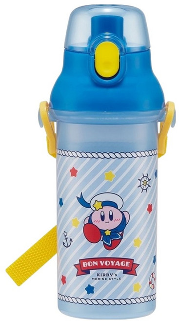 Skater 塑膠AG抗菌水壺, 星之卡比 藍色, 480ml, 1個