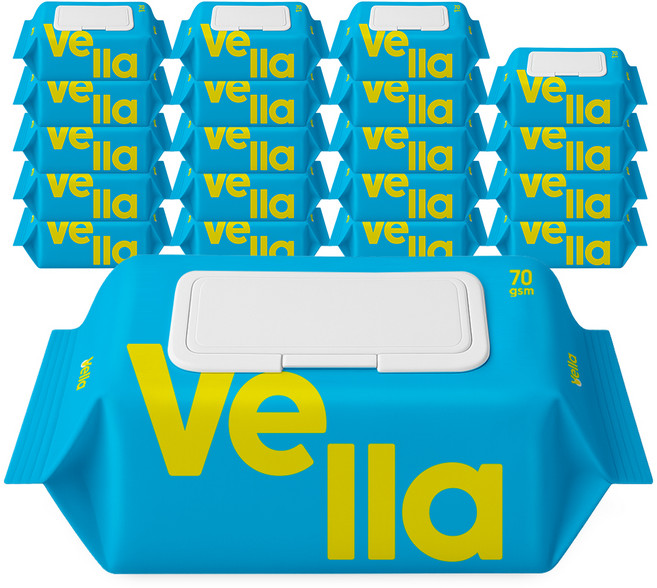 벨라 마레 초순수 저자극 엠보싱 물티슈 캡형, 70g, 72매, 20개